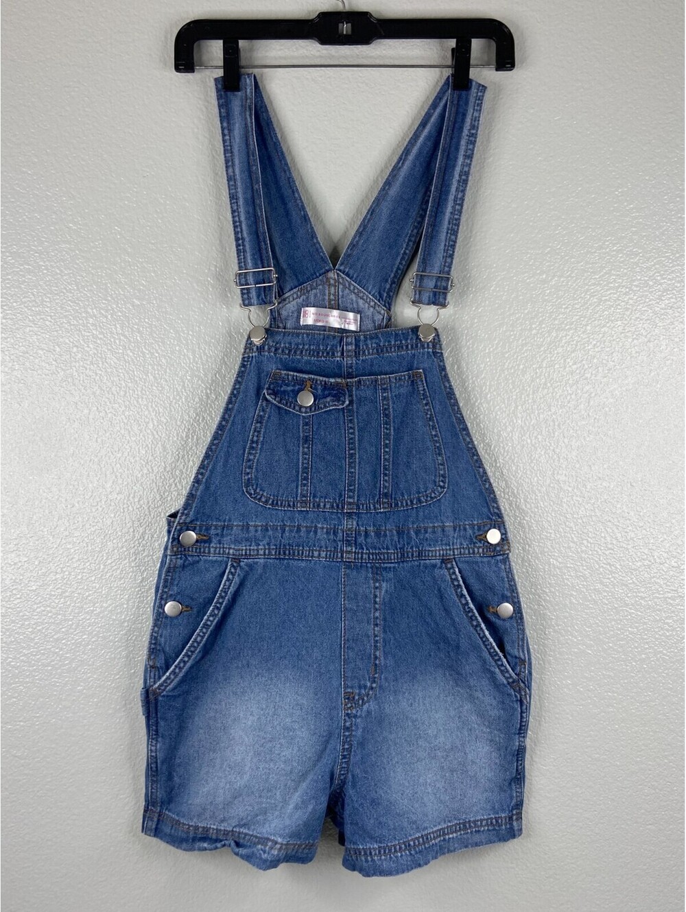 No Boundaries Women Size Small Blue Jean Overall Shorts Casual Summer Beach